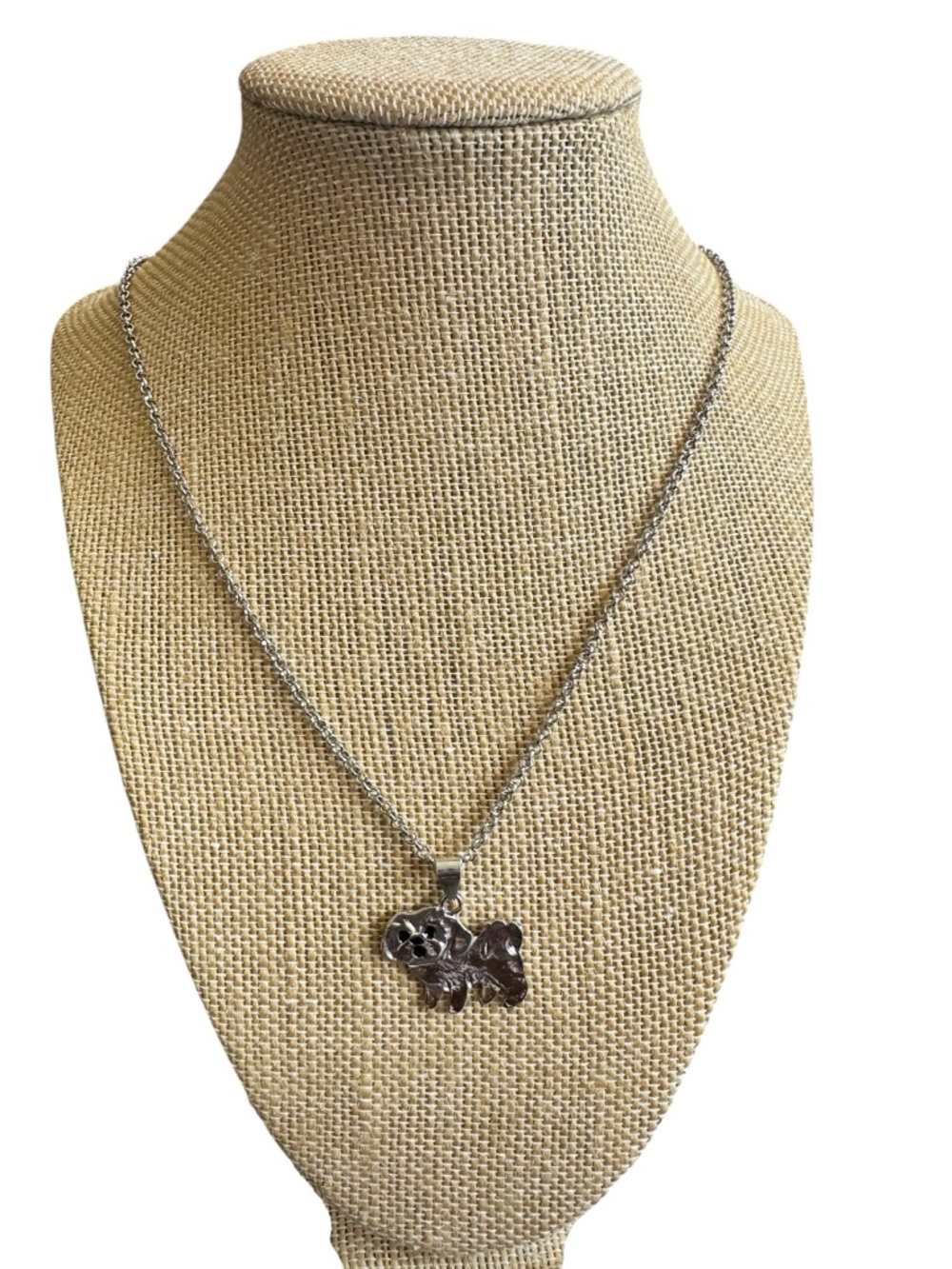 Silver Small Dog Pendant Necklace